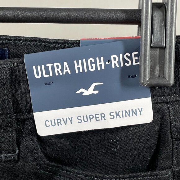 NEW Hollister Jeans Womens 25 black denim skinny distressed preppy casual - Picture 5 of 12